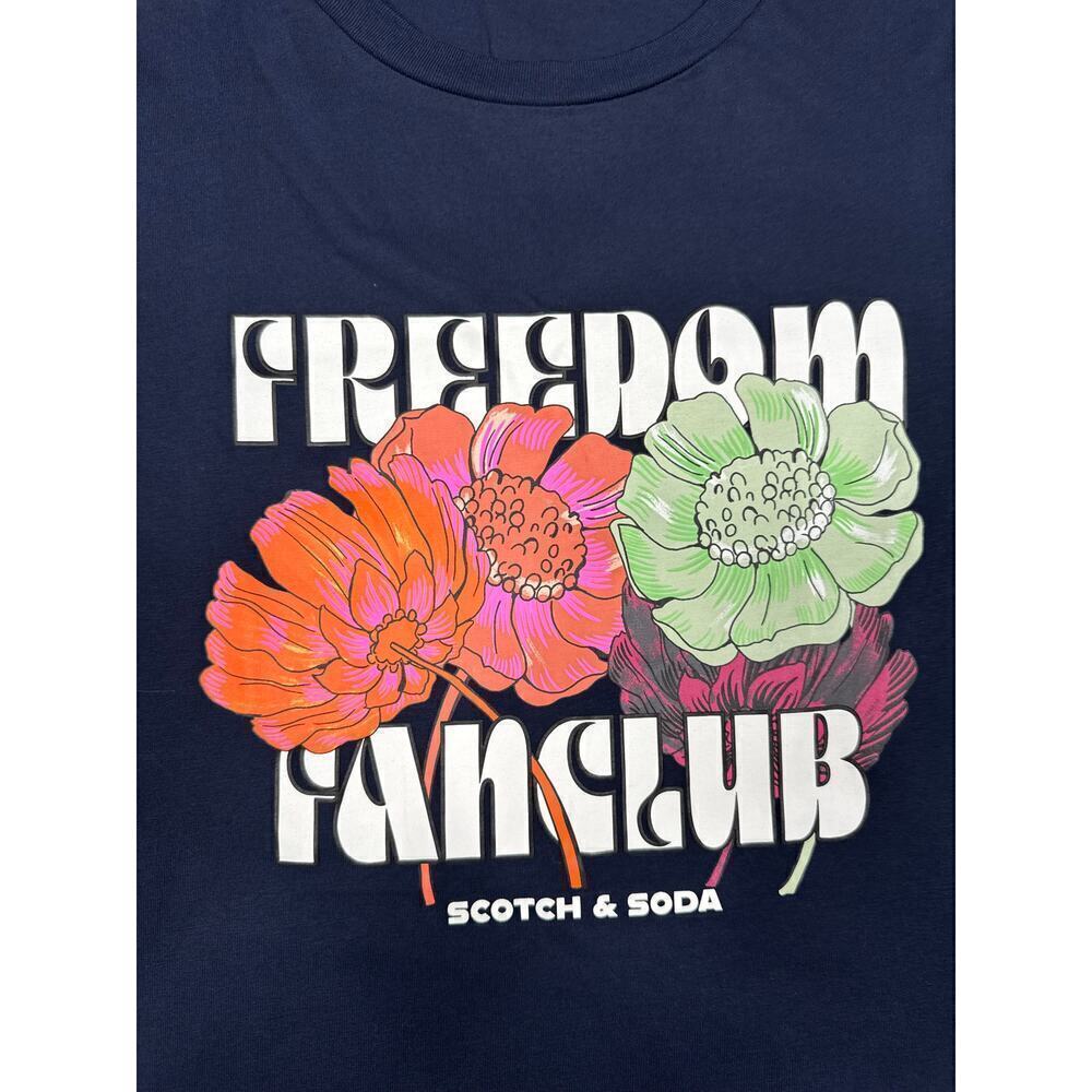 Scotch and Soda Men's Cotton Graphic T Shirt Size XXL Navy Blue - Picture 3 of 7